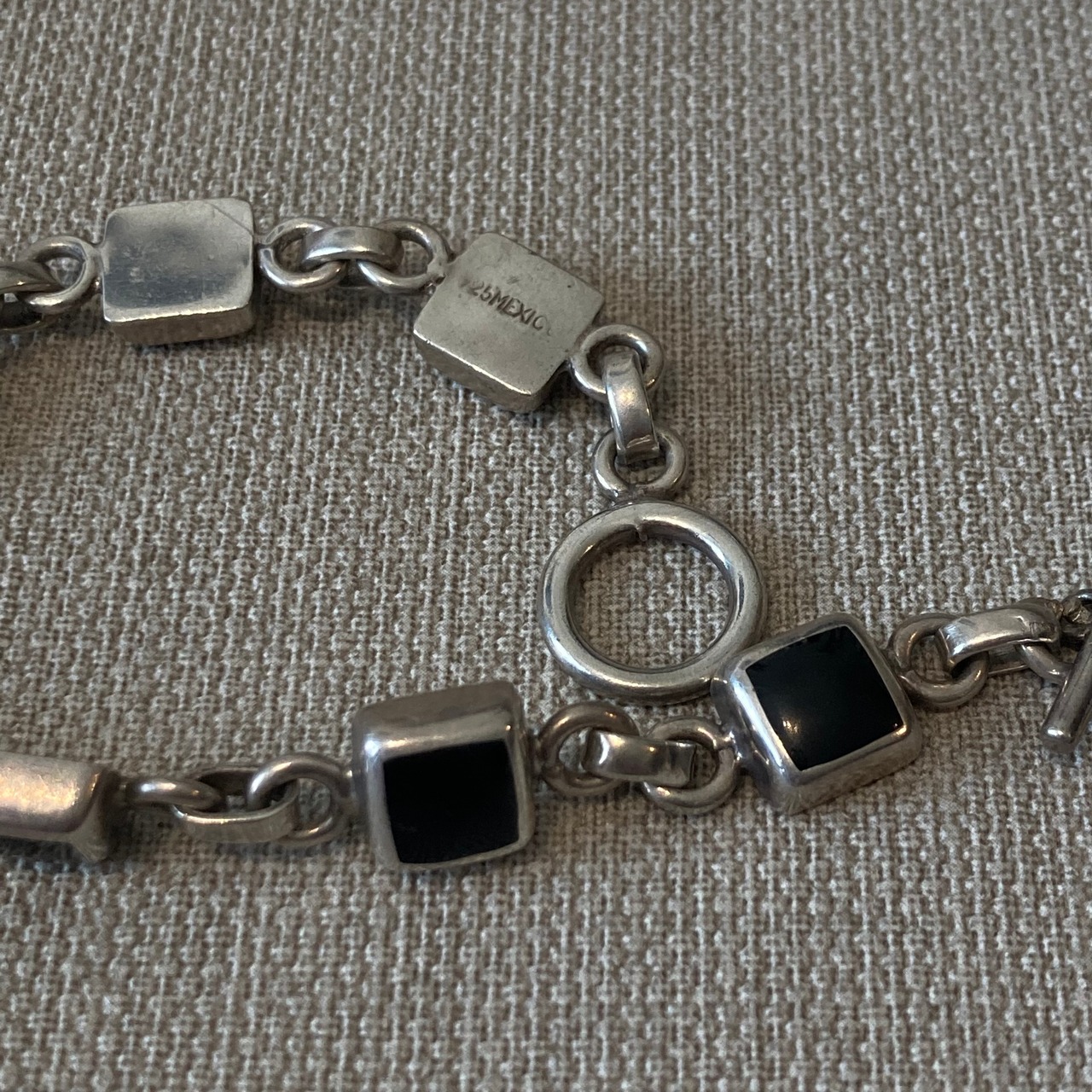 メキシコ製 MEXICO VINTAGE 難かっ ブラックオニキス ブレスレット 925