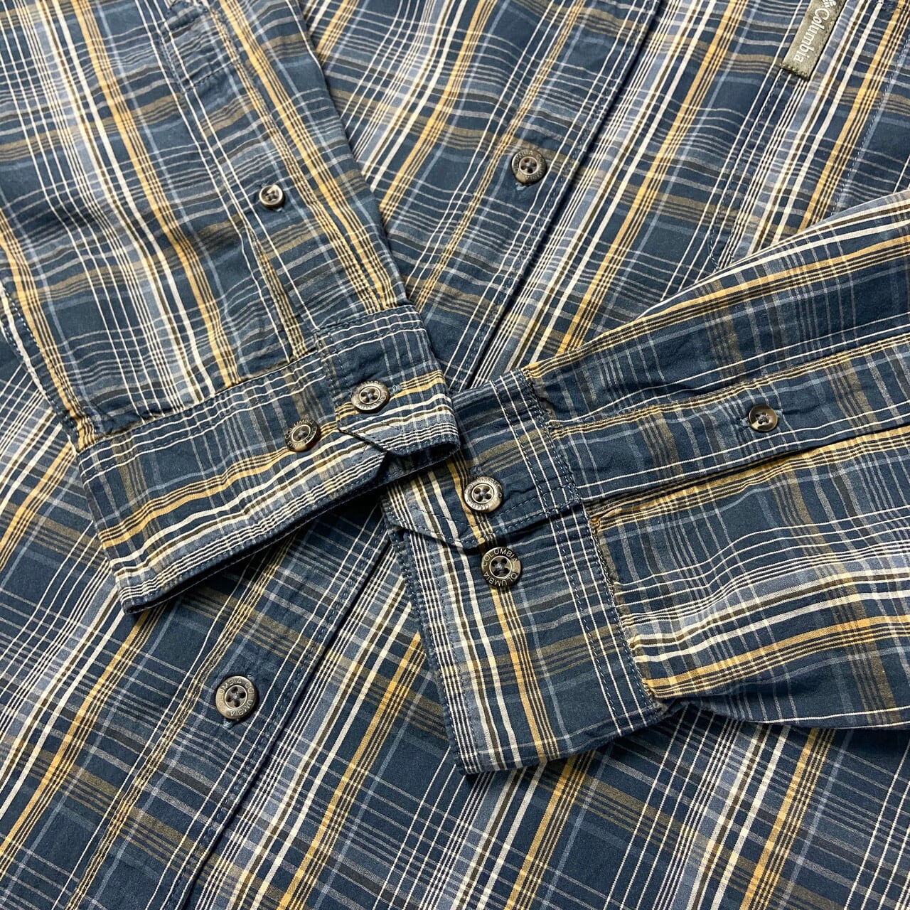 XL★古着 コロンビア COLUMBIA 長袖 フランネル シャツ メンズ 90年代 90s コットン ボタンダウン 濃緑系 グリーン 霜降り 24sep25 中古 トップス 古着 90～00年代 コロンビア Columbia 長袖 フランネルチェックシャツ