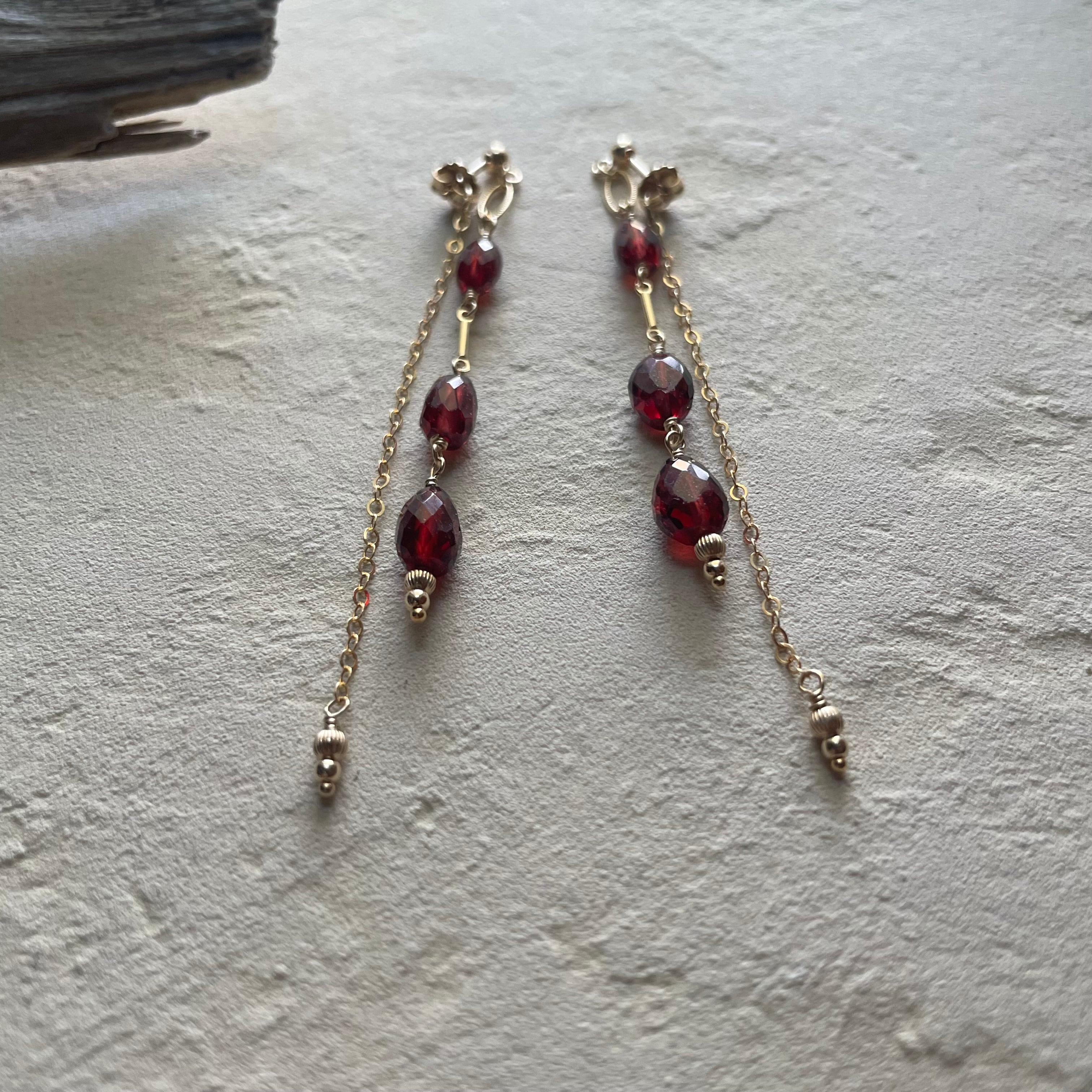 New】Garnet＊Swing/14K Goldfilled | and. the earth JEWELRY