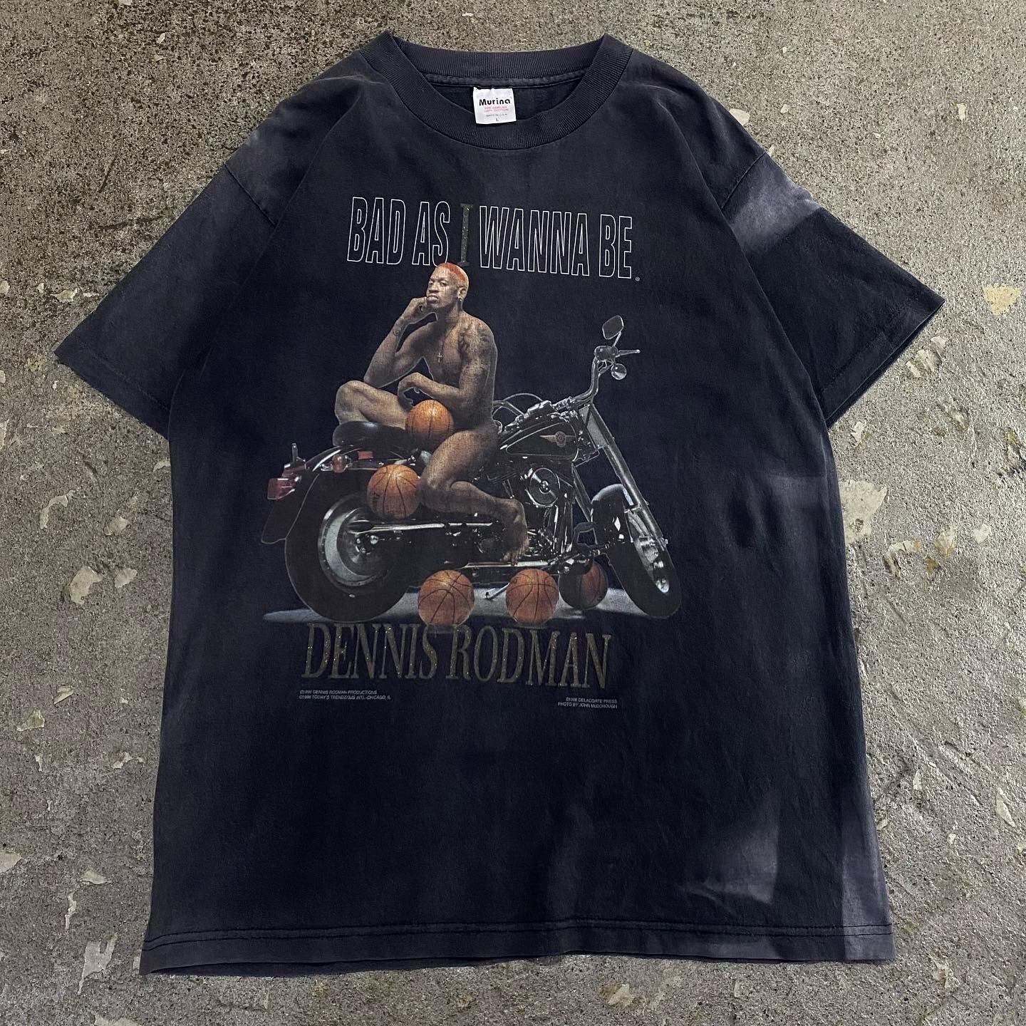 90s デニス・ロッドマン Tシャツ NBA ビンテージ USA製 黒 Lサイズ