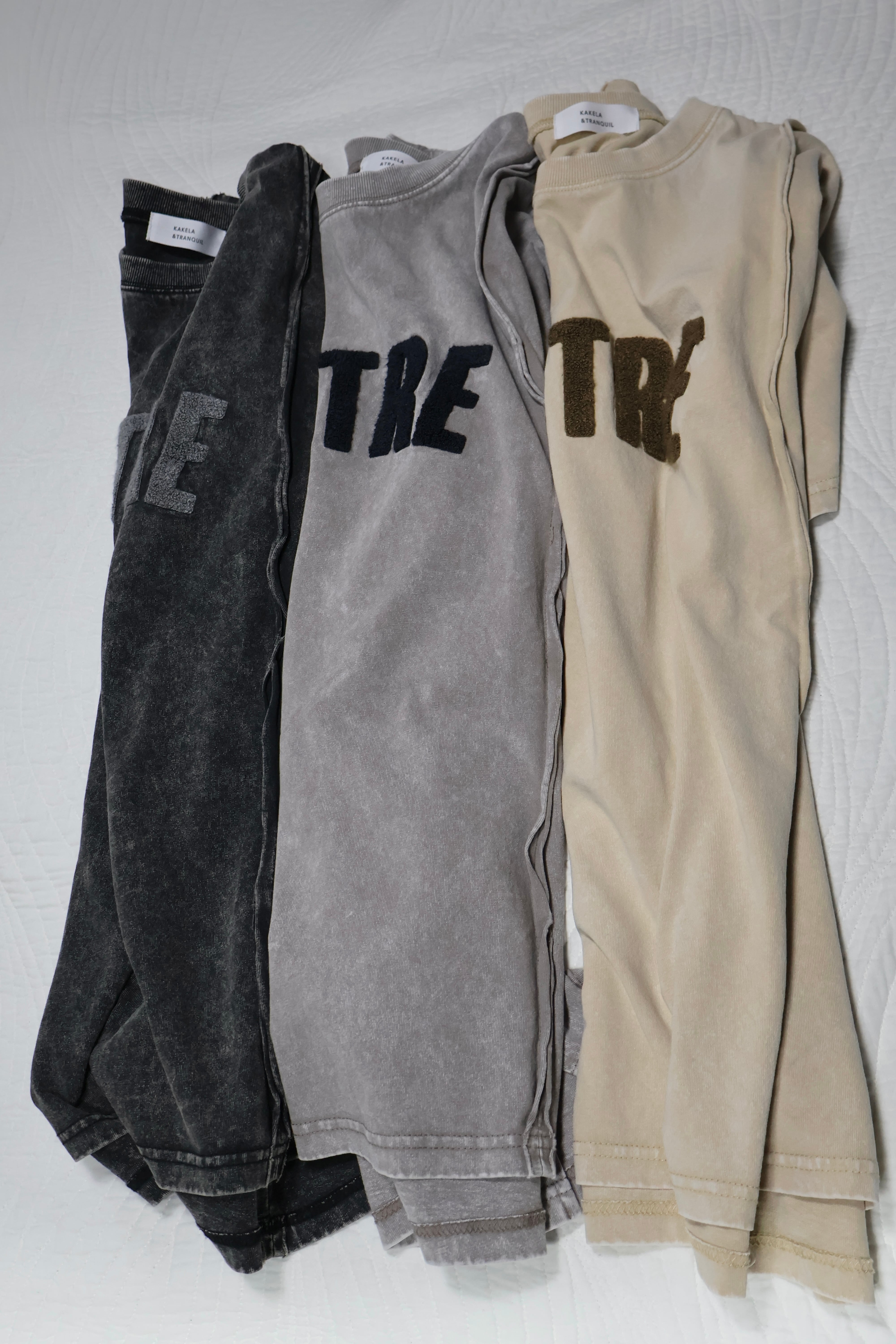 天竺ピグメント加工サガラ刺繍ロゴ切り替えロングクルー【12505-250-10】2025SS