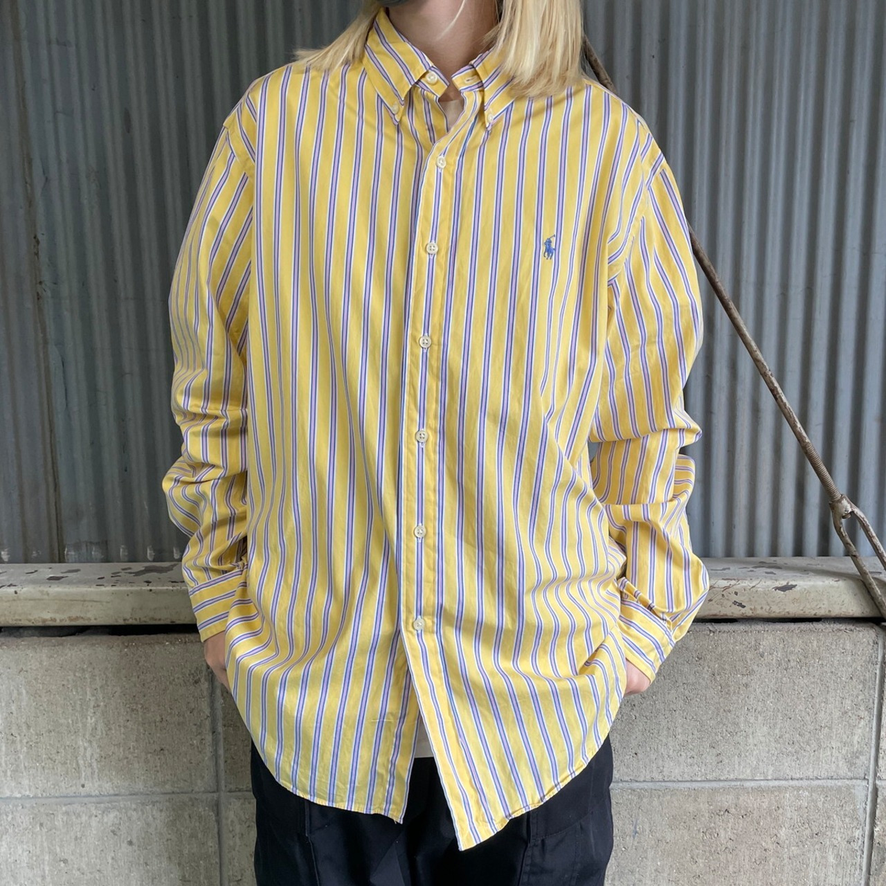 Ralph Lauren ラルフローレン CLASSIC FIT ストライプシャツ メンズL  