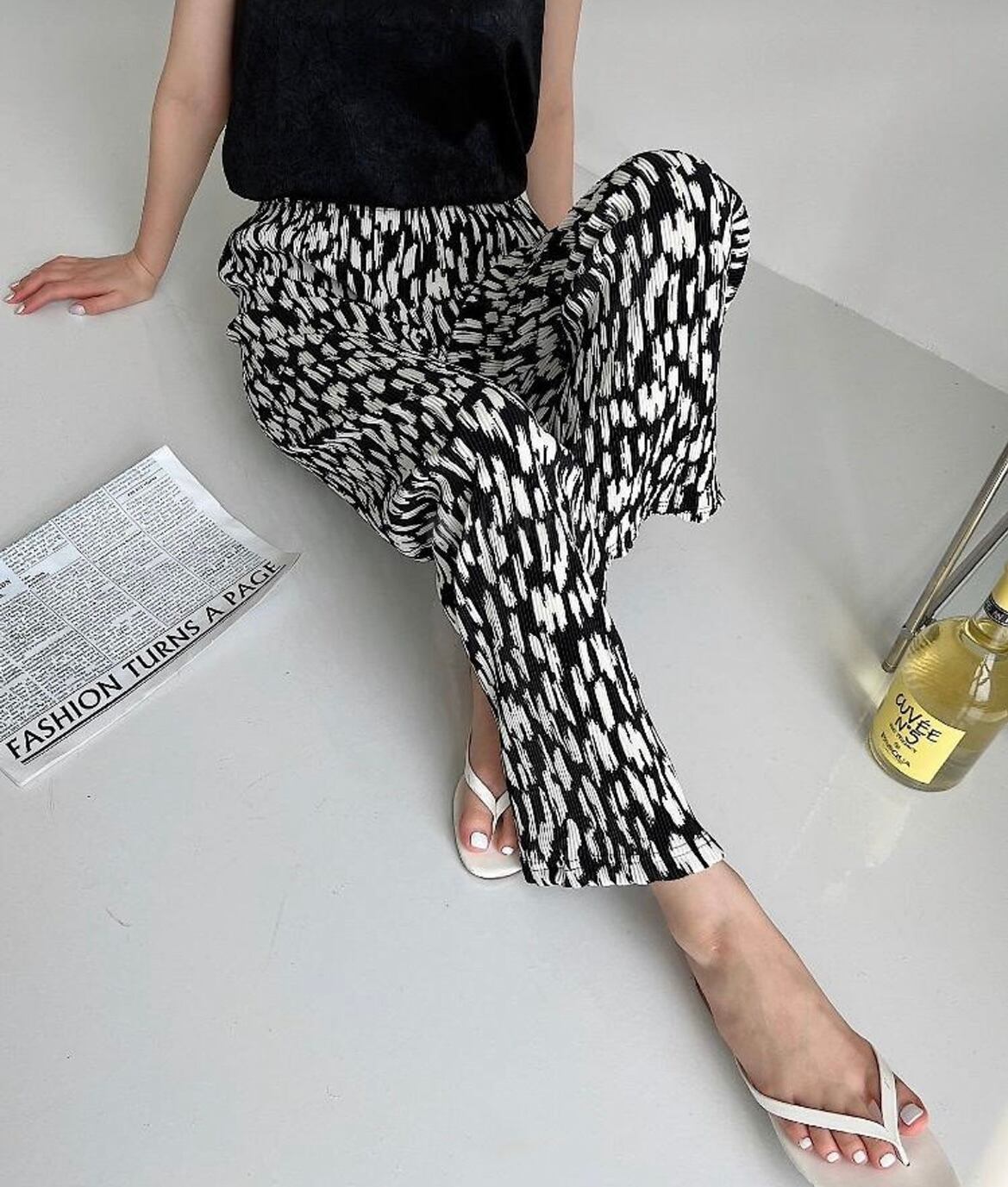 レオパードプリーツパンツ