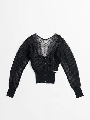 【26AW | WOMEN】PRANK PROJECT プランクプロジェクト / トップス / Deep Neck Lace Cardigan　31262365407