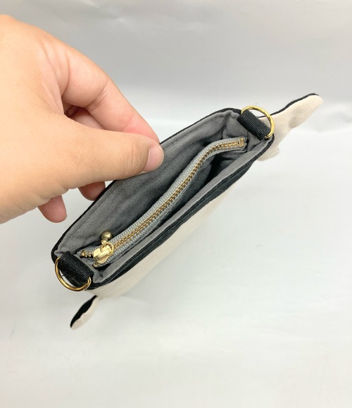 【ショルダーベルトなし】スマホポシェット　ミニショルダー　シャチ｜とりさん工房ーかわいいハンドメイドポーチ