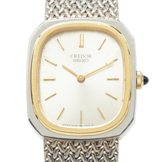 セイコー クレドール 腕時計 1400-5880 クオーツ ゴールド文字盤 ステンレススチール レディース SEIKO 【中古】