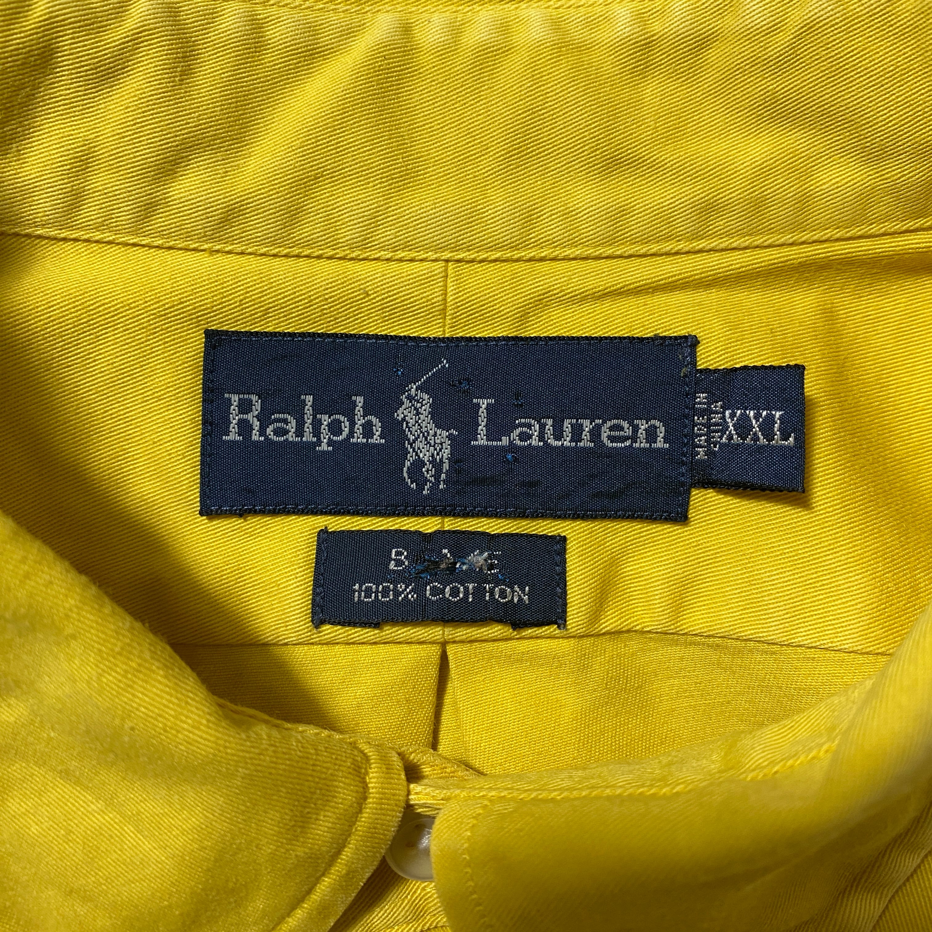 00's Ralph Lauren ラルフローレン 刺繍ワンポイント ポニー イエロー