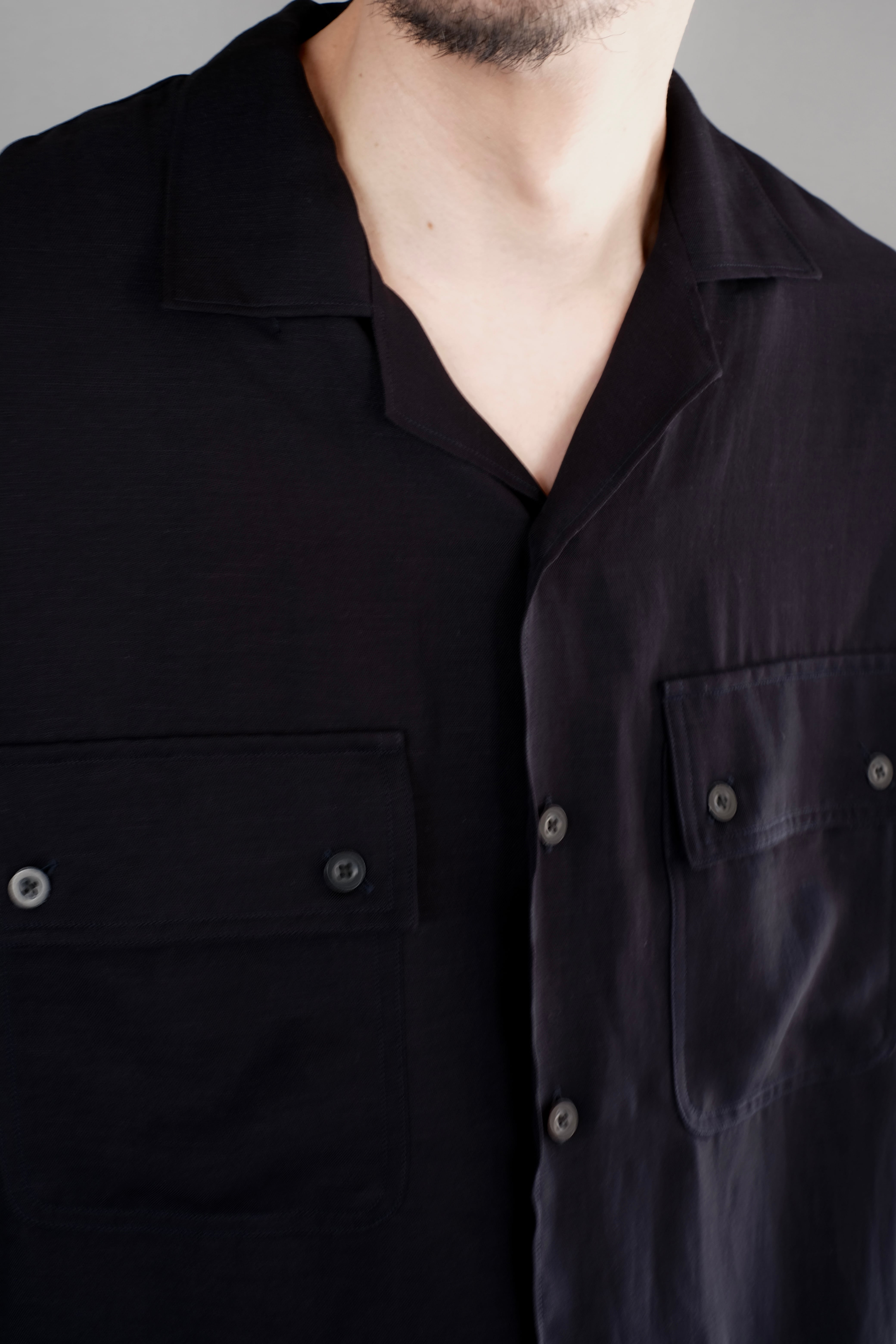 ULTERIOR / TA/R/L TWILL OPEN COLLAR SHIRT | LIVING