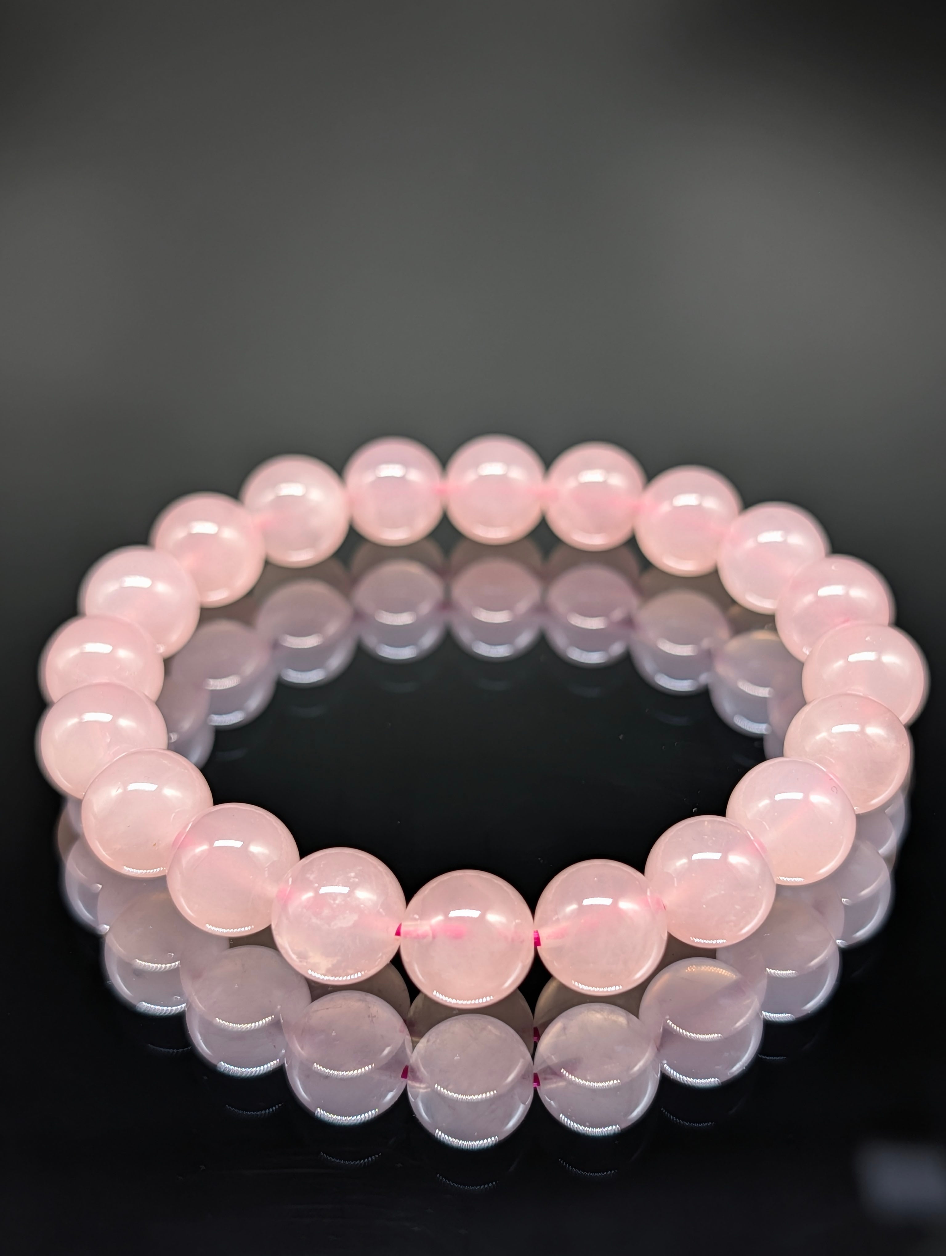 【恋愛成就】 ローズクォーツブレスレット ◆霊力注入済　縁結び・復縁・結婚 パワーストーン】ディープローズクォーツ 10mm 高品質 ブレスレット