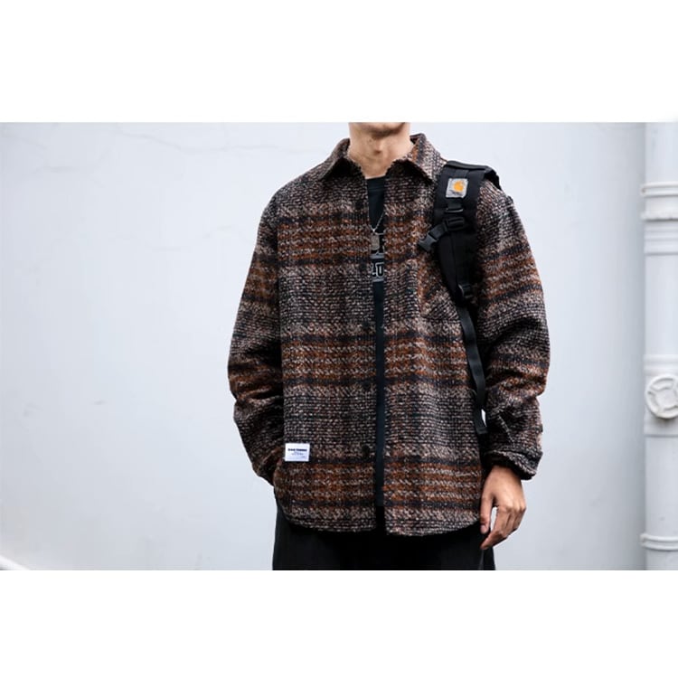 ★PLAID THICKENED WORK SHIRT　　　A0874