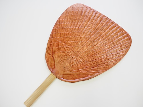 MU016　丸亀うちわ　渋うちわ　大    Shibu Uchiwa (coated with persimmon tannin) Large size