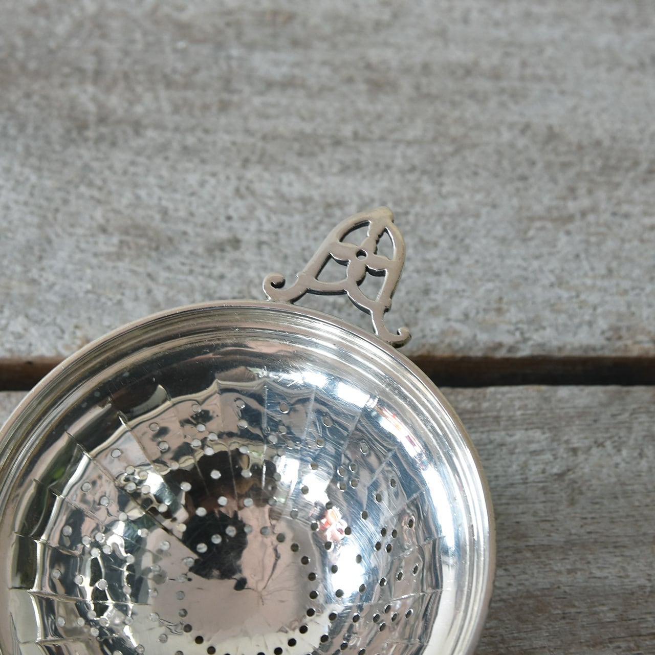 イギリス　純銀　ティーストレーナー　茶こし　スターリングシルバー Silver Tea Strainer / シルバー（純銀） ティー ストレーナー