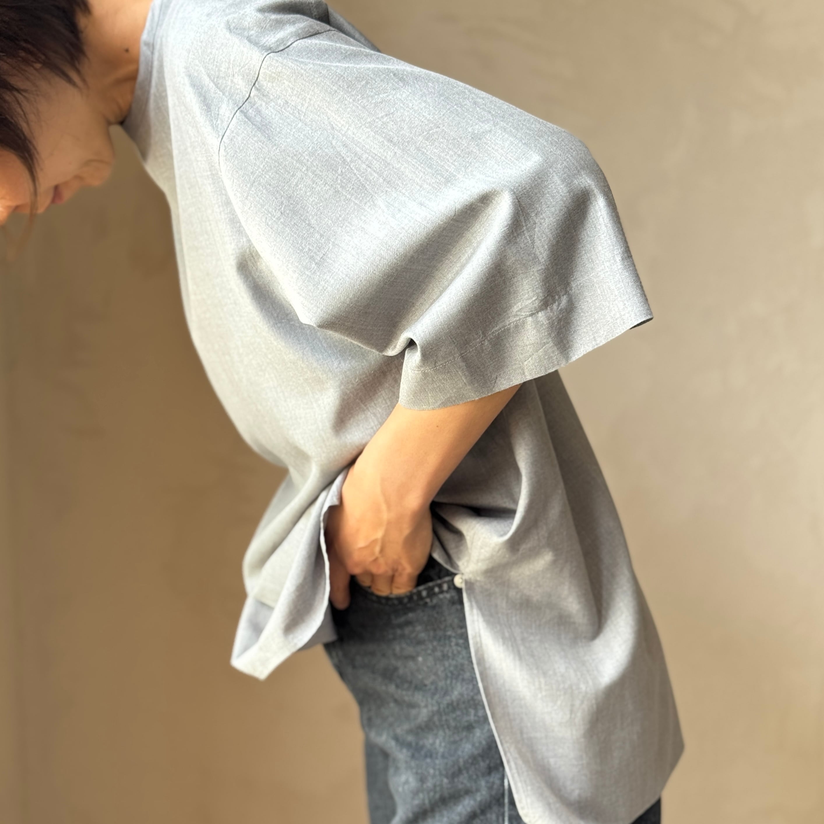 ATON2025SS SHORT FIBER SILK WASHED SHIRT