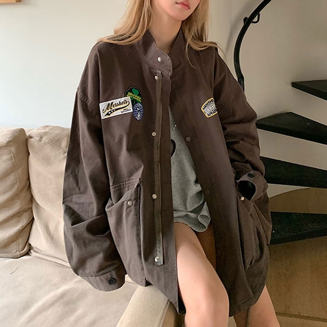 ワッペンデザインミリタリーブルゾン R00795