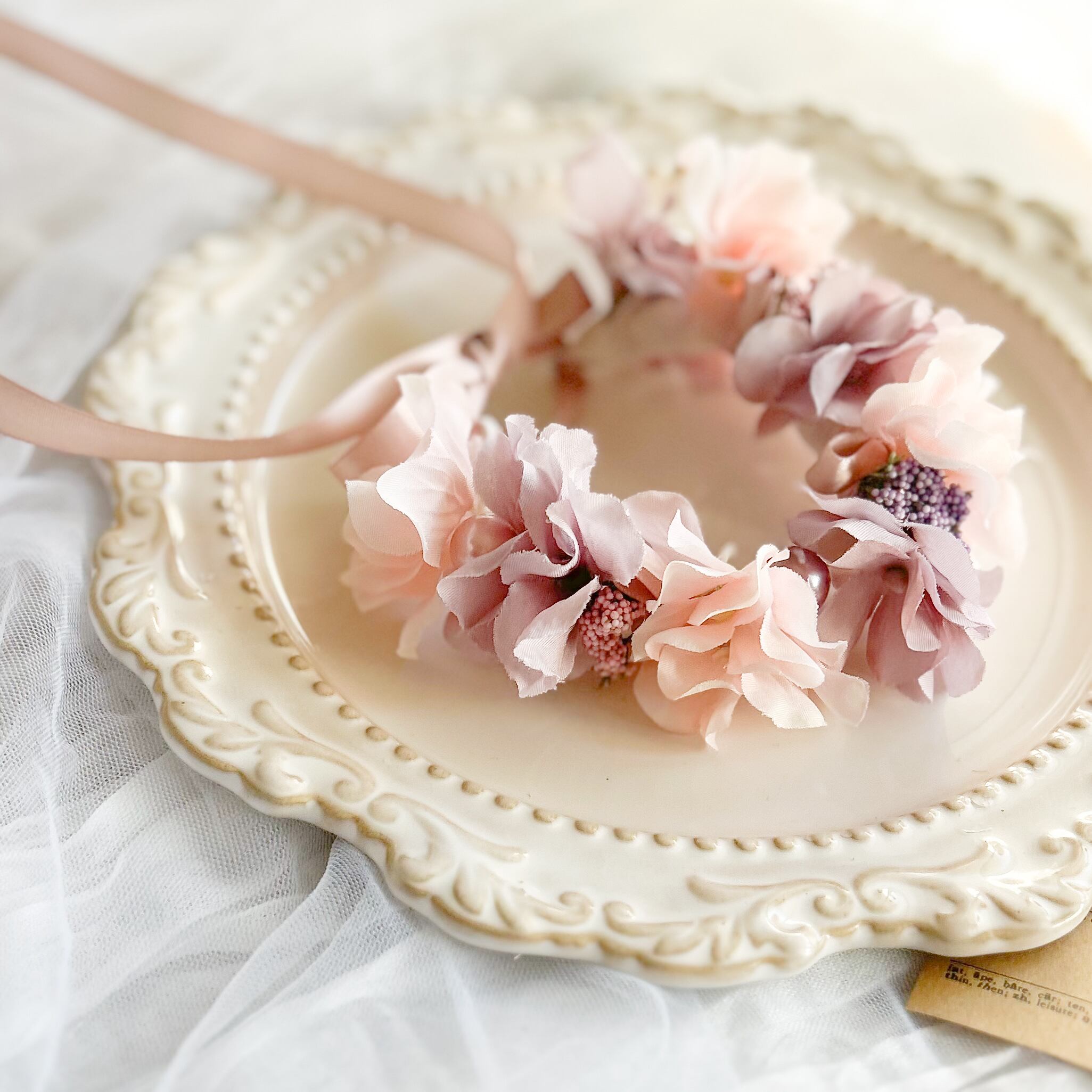 Pink purple 【ペット用造花花冠】