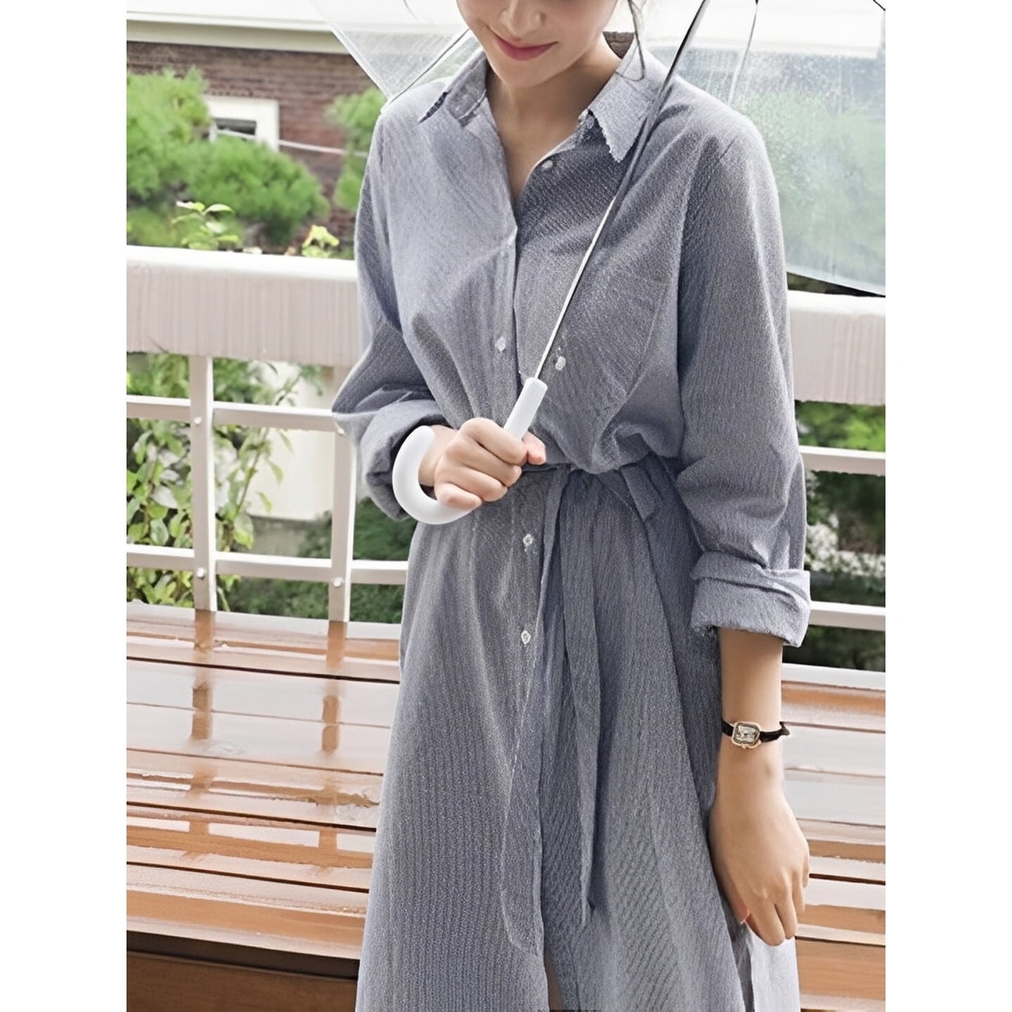 ウエストリボン ストライプワンピース RA3208