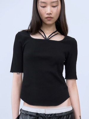 【26SS】THINGS THAT MATTER シングスザットマター / リブトップス / CHOKER STRAP SQUARE TOPS