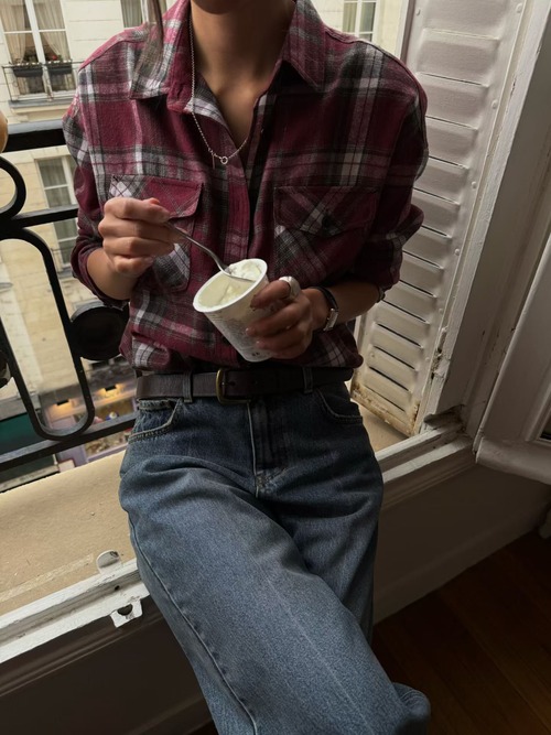 (予約) vegetable / Noton check shirt 2color