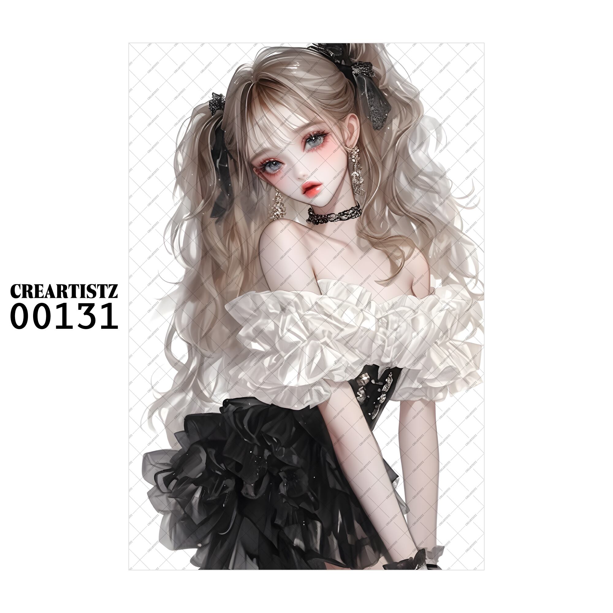 00131 ガール キュート オリジナル ペーパー/ステッカー 4枚セット CREARTISTZ