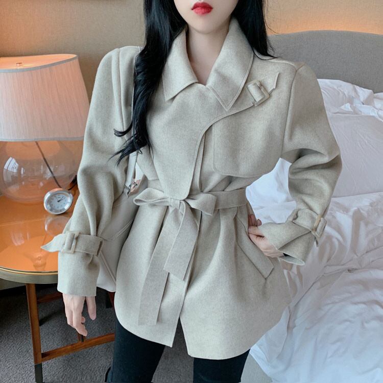 通勤する チェスターコート スモール バンディング コート 両面 カシミア