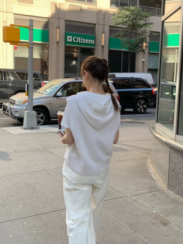 (予約) LIFFEY / Erin hood knit vest 3color