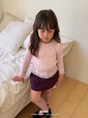韓国子供服 / BANANA J / 26Autumn / バブル パフスリーブTシャツ / 秋服 / キッズ *XS~JS*