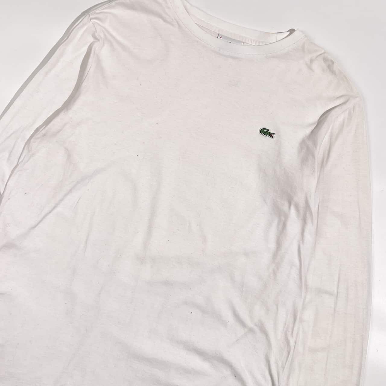 LACOSTE ラコステ ワンポイント 長袖 Tシャツ 4/ホワイト系 メンズ