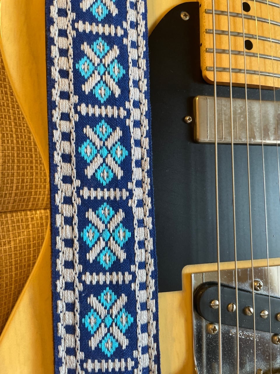 Tom's Vintage Straps Blue Crossroads ハンドメイド ギターストラップ