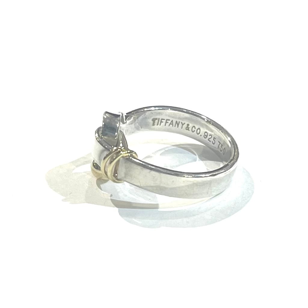 TIFFANY&CO】2023フックゴールドリング 11号／シルバー925×K18金