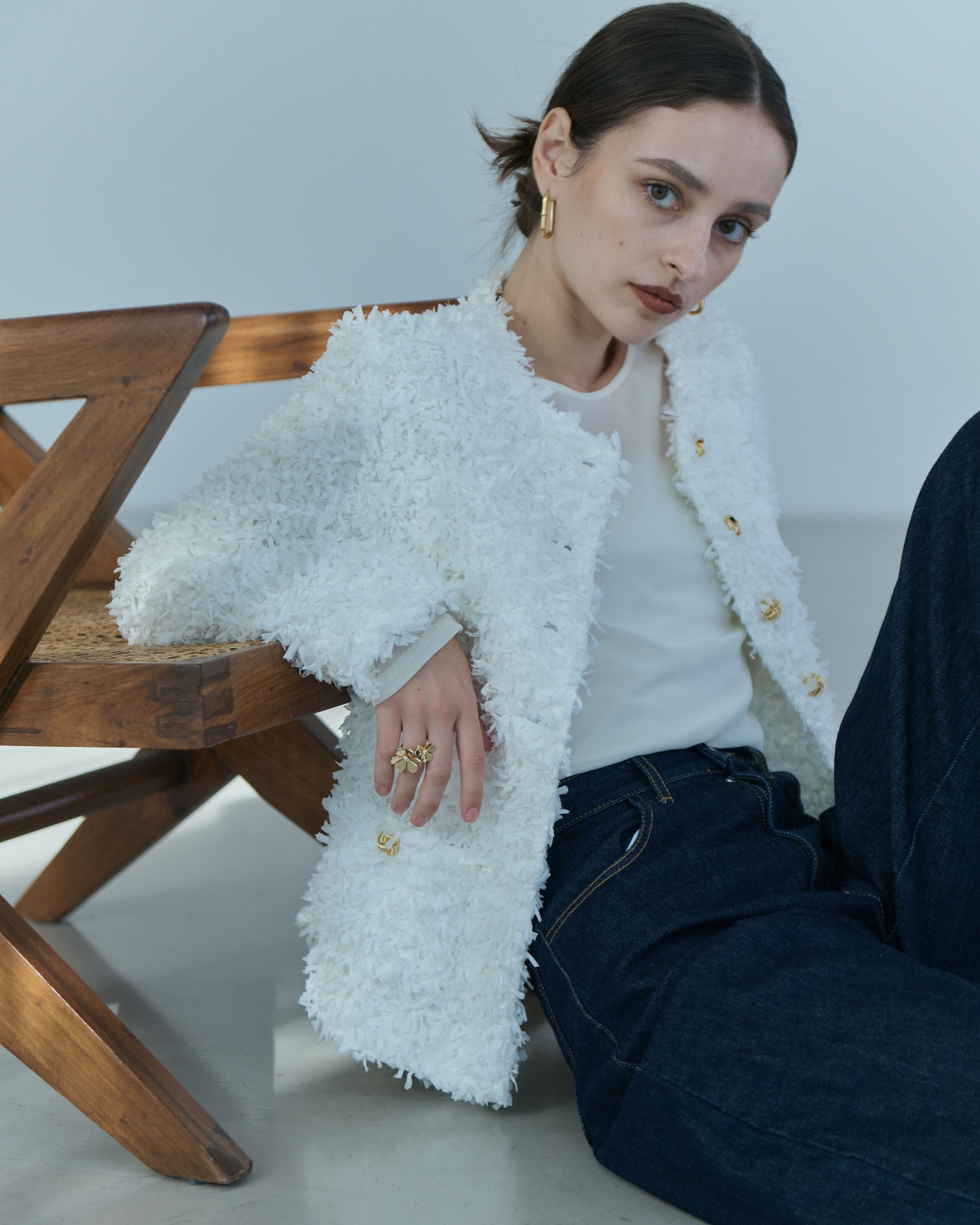 新品BLUELEA Tweedy cardigan jacket ブルレア ジャケット/ジレ | Bluelea