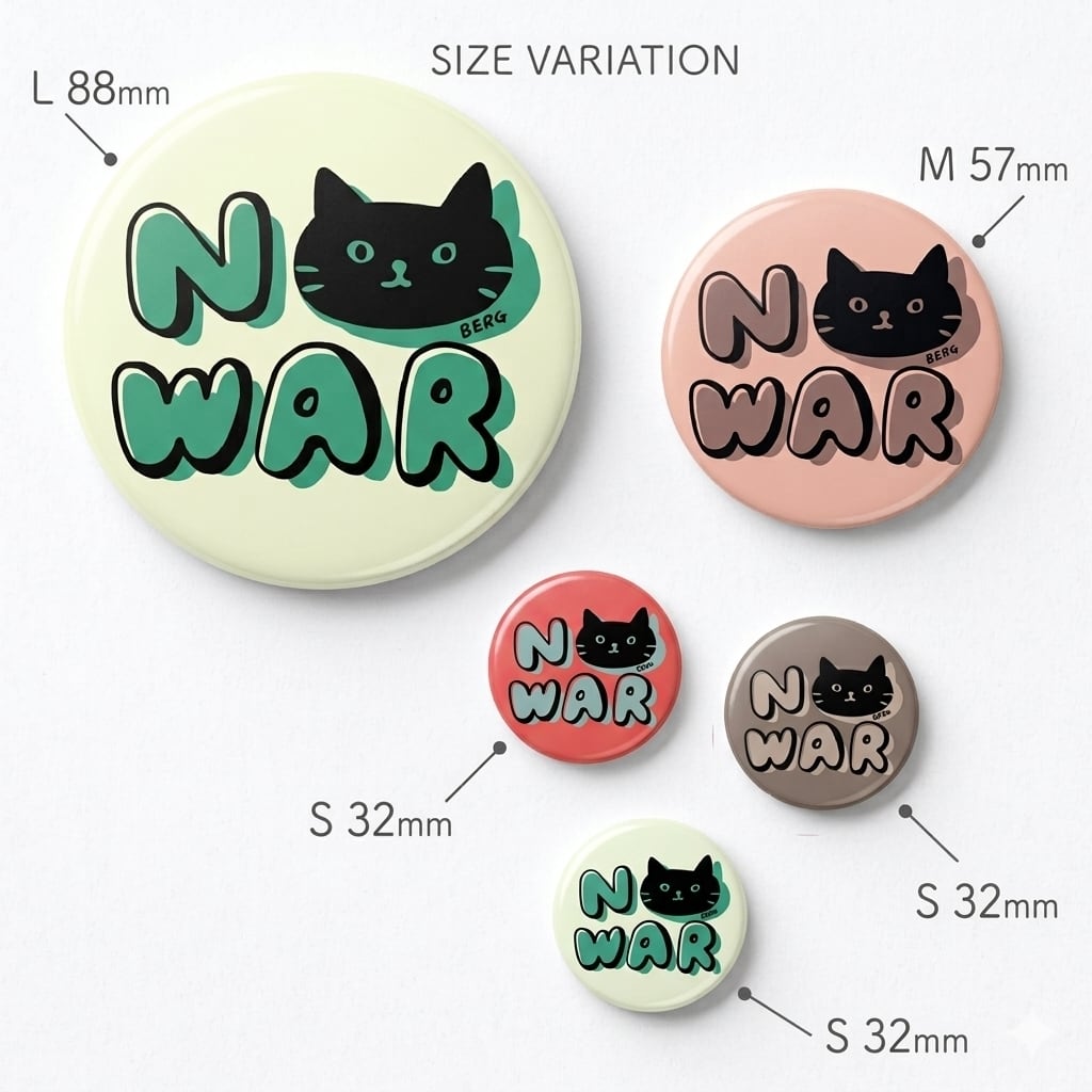 くろやまさんNOWAR 缶バッジ5個セット B | BERG