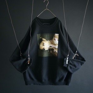 over silhouette real photo art print design black sweat pullover