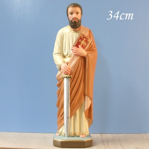 聖パウロ像【34cm】室内用カラー仕上げ