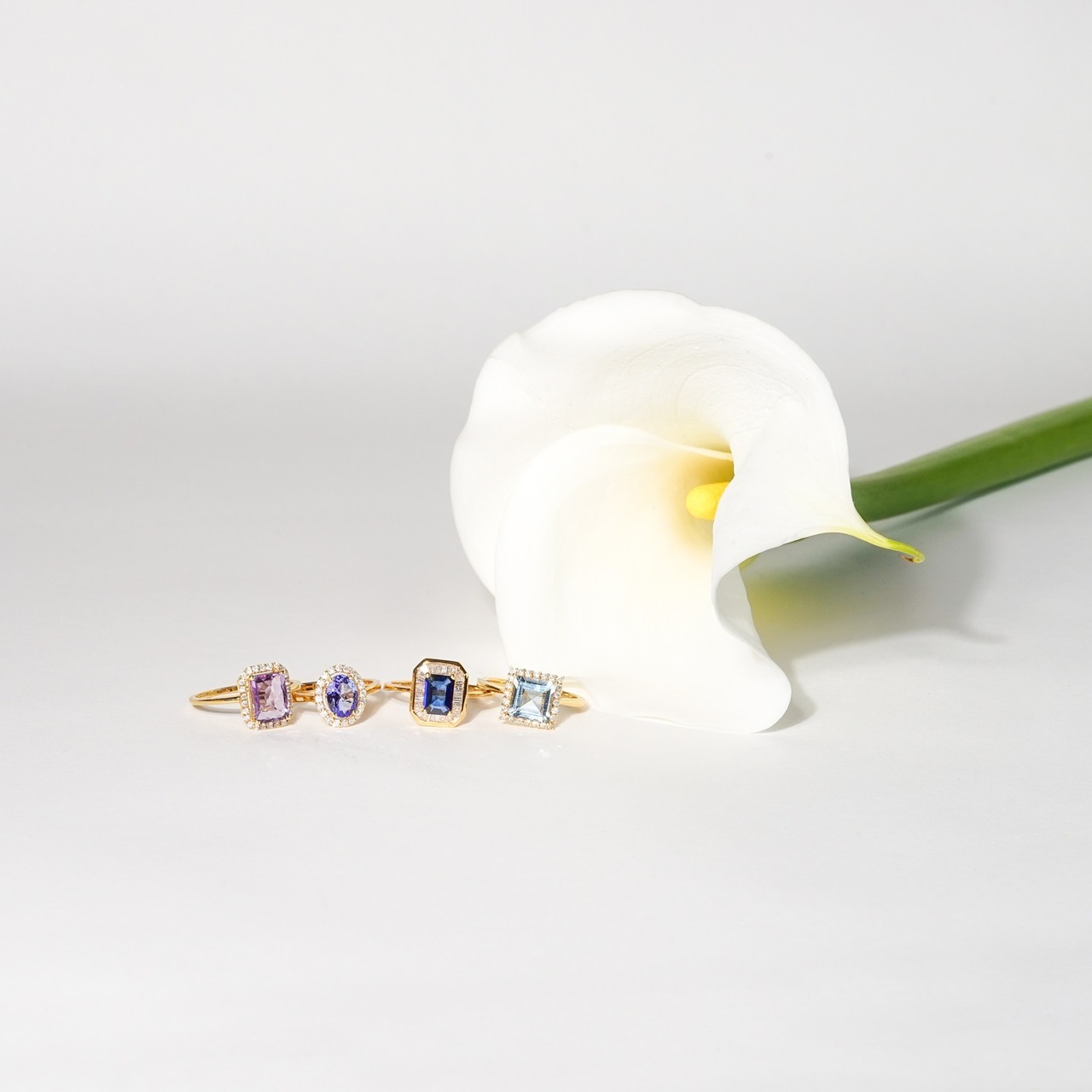 【K18 / 11号】タンザナイト  x ダイヤモンド リング