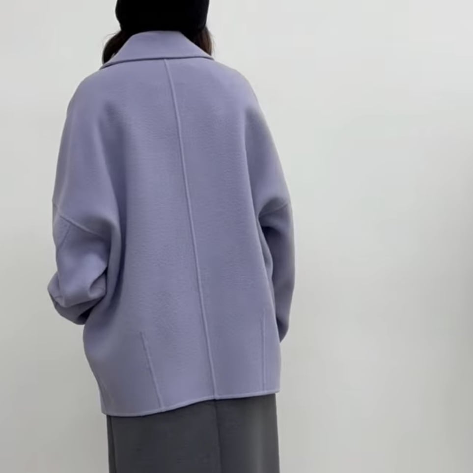 CLOCHE(クロッシェ)】PECOLAMBウールダブルボタンテーラードハーフ