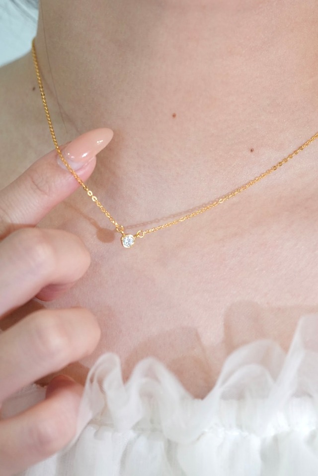 〈near jewelry collection〉simple stone necklace