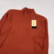 新品 タグ付き カシミヤ100% Verona ヴェローナ ハイネック リブ編み ニット セーターF/レディース