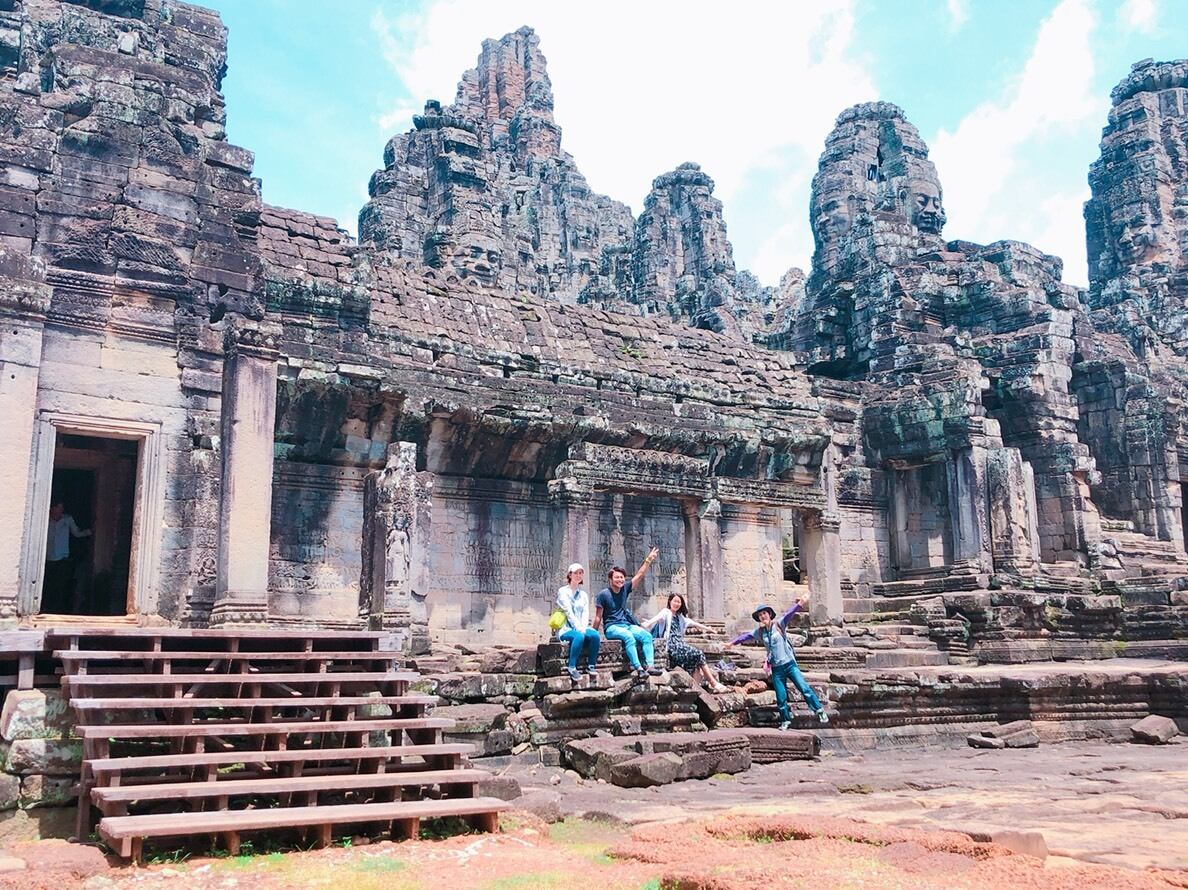 Ashi｜亜紙 Flat Pouch M＊Angkor Wat (BR) 紙ポーチ 遺跡柄