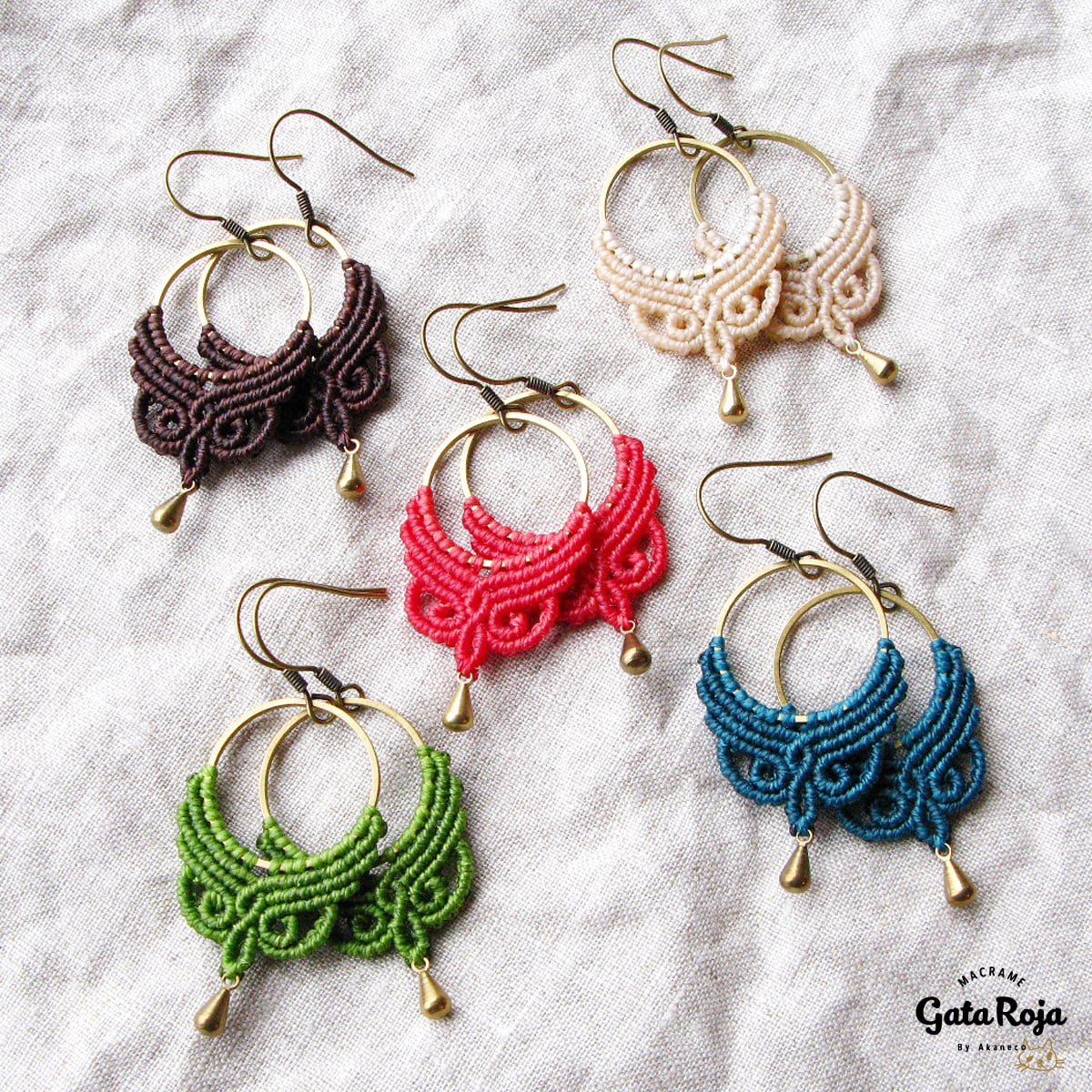 カメヲ ピアス 14kgf ハンドメイド manokoko Seed Beadsピアス Luna【14KGF】 ハンドメイド