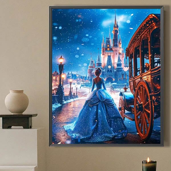 シンデレラの馬車　ハンドメイドパステル画　絵画アート原画 ディズニー シンデレラ かぼちゃの馬車 パズル 絵画 - メルカリ