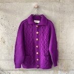 Hand-knitted purple cardigan