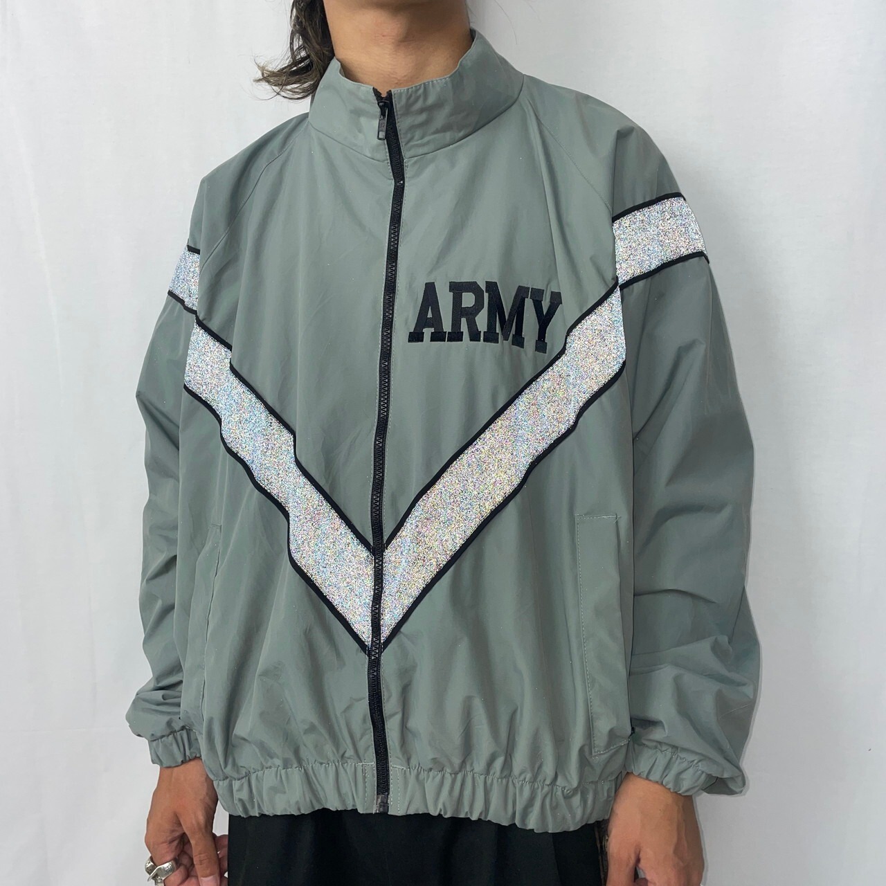 00年代 U.S.ARMY 米軍実品 PFU ミリタリー ナイロンジャケット MEDIUM 