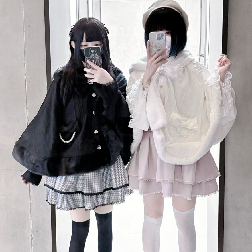 地雷系ケープコート うさ耳 双子コーデ 甘辛MIX | ロリータ
