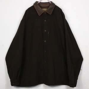 【Caka act2】"Cabela's" Leather Collar Vintage Loose Wool Shirt Jacket