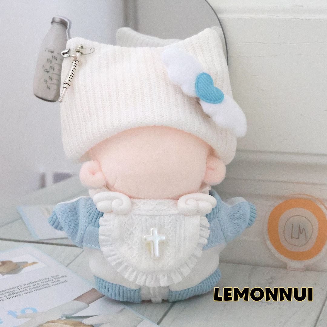 10cm ぬいぐるみ服 着せ替え 地雷系 無属性 水色 ちびぬい ぬい活 推し