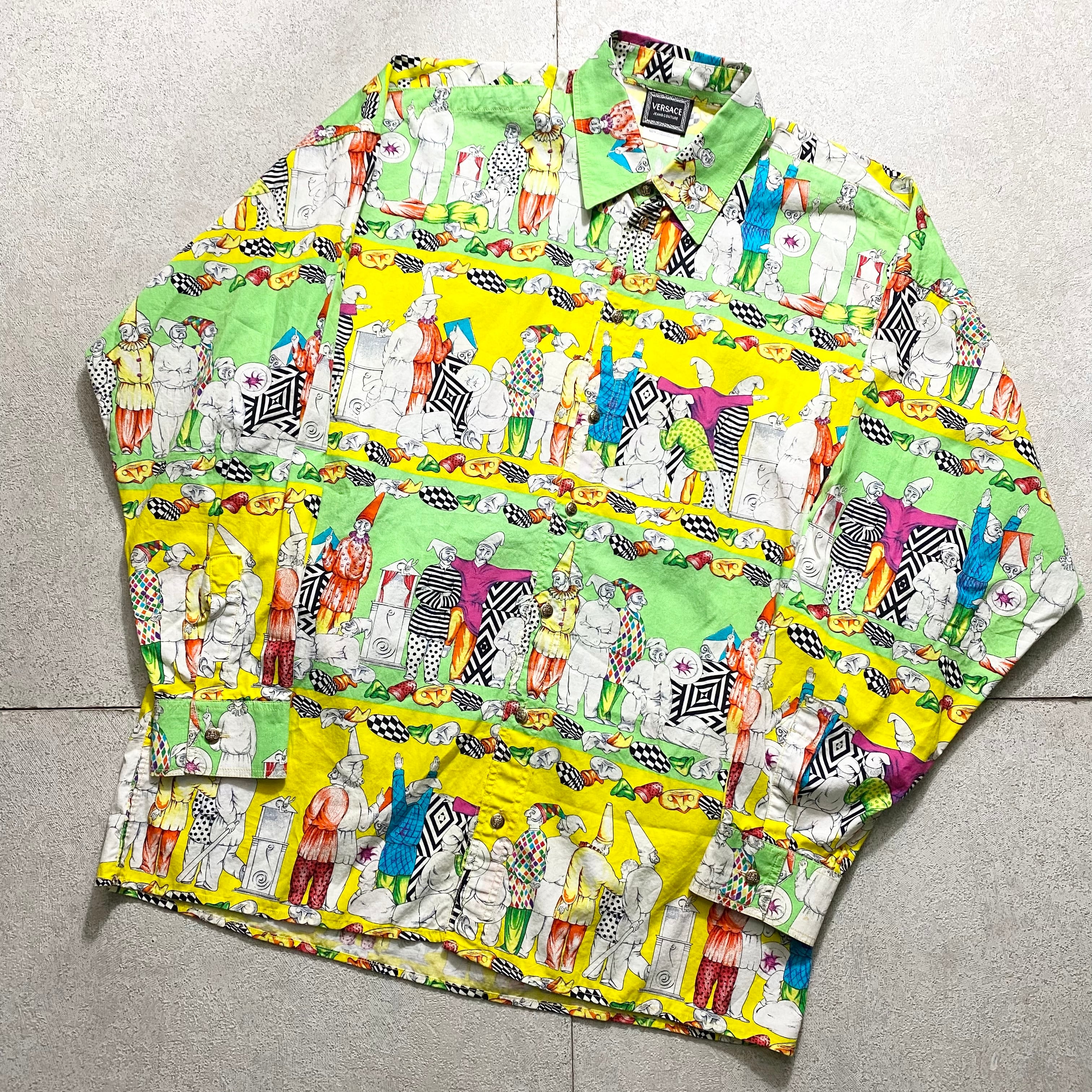 vintage VERSACE JEANS COUTURE clown pattern cotton shirt | NOIR ONLINE