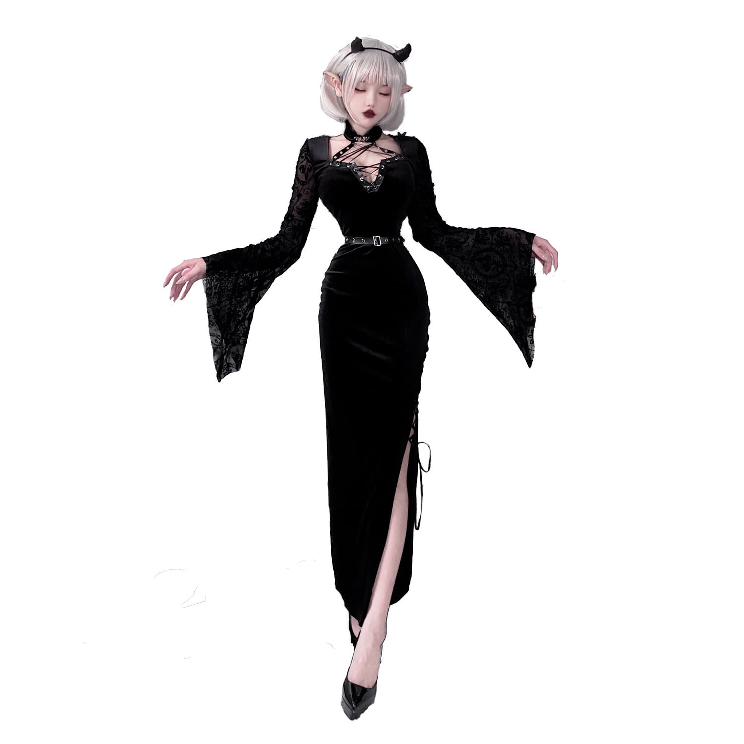 2点セット】 セクシー コスプレ ハロウィン レトロ ゴシック