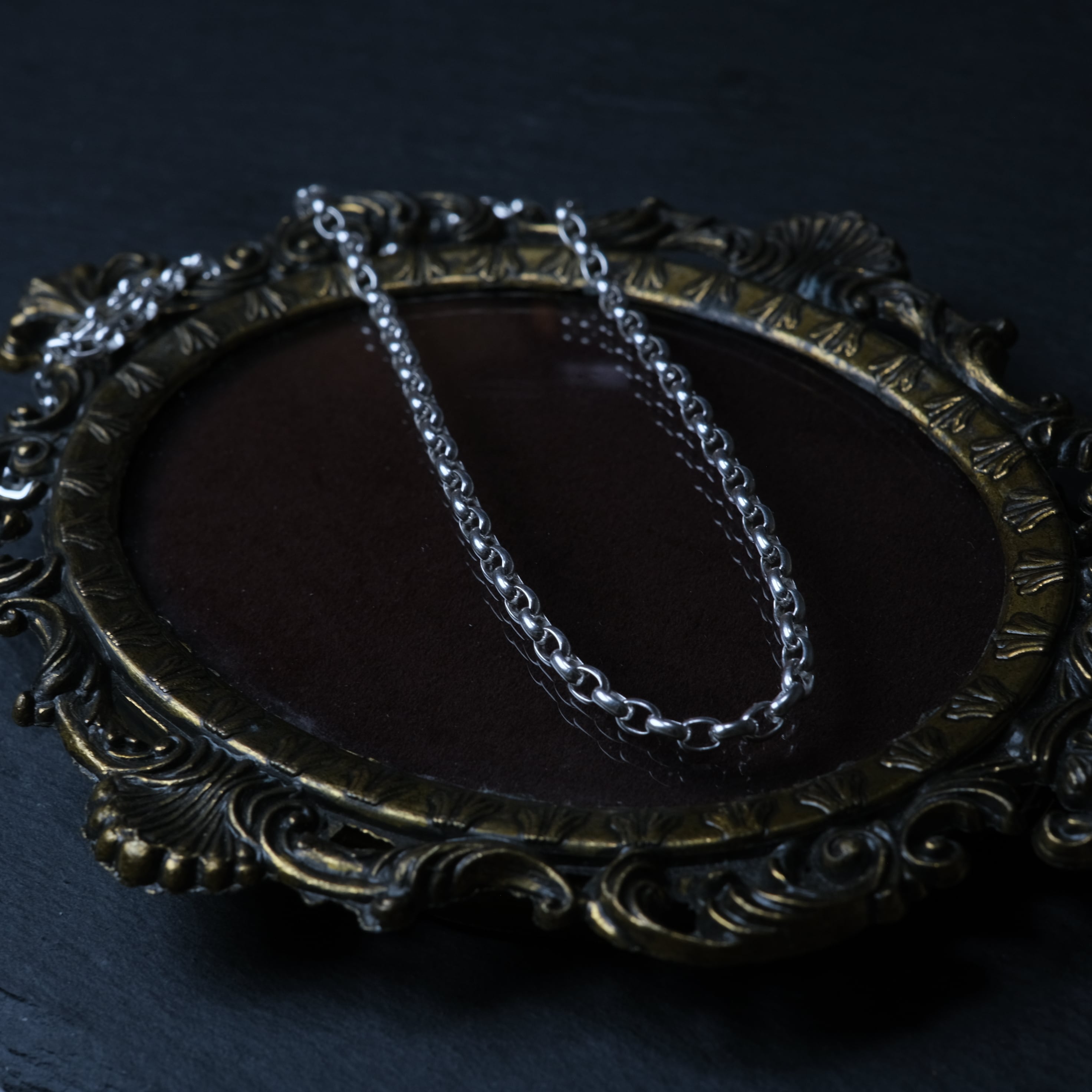 シルバー925 silver スクエアチェーンネックレス/軽研磨仕上げ/45cm