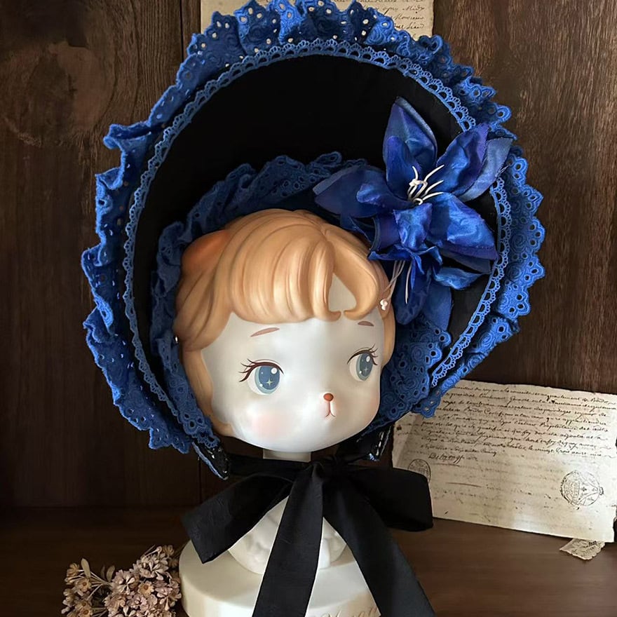 Innocent World アンティークドールボンネット ネイビー 予約商品 ゴスロリボンネット ナイトメア クラシカル ブルー｜SEASONZ