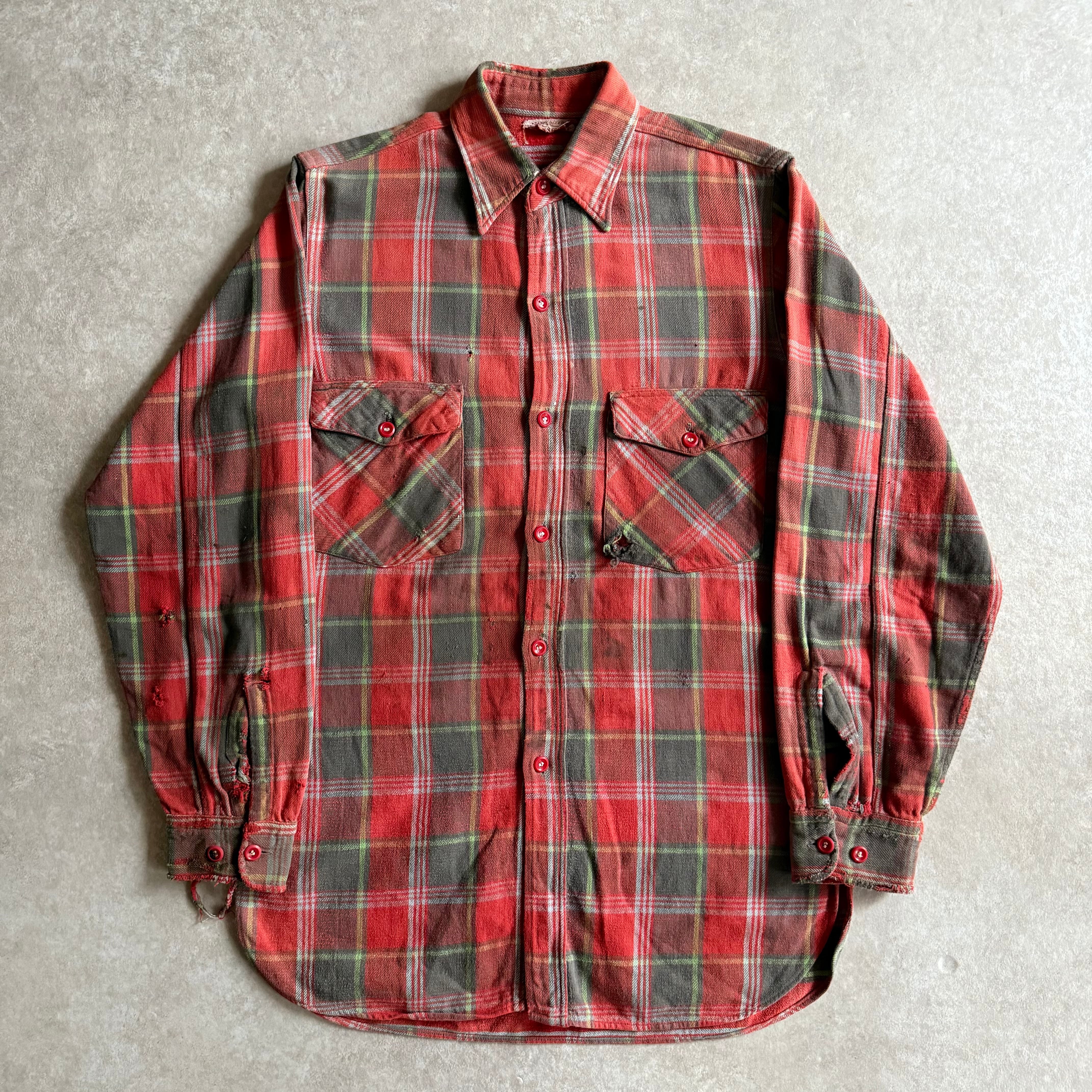 1950s PENNEY'S Flannel Shirts M位 Z303